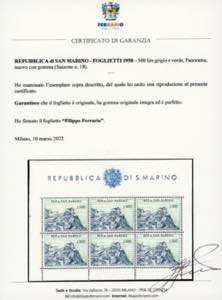 1958 - 500 lire Panorama foglietto ... 
