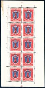 1945 - 20 lire Stemmi, minifoglio, tutti gli ... 