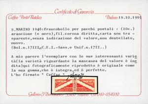 1946 - 10 cent. carta non ... 