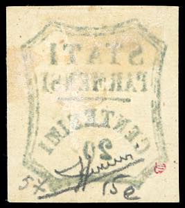 1859 - 20 cent. azzurro, varietà ... 