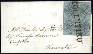 1855 - 1/2 baj grigio (1), blocco di ... 