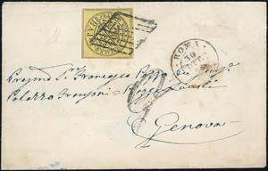 1866 - 4 baj giallo otto filetti (5A), ... 