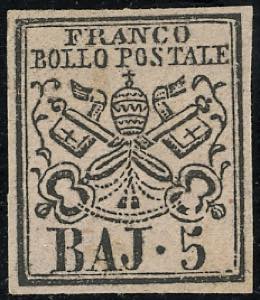 1852 - 5 baj rosa chiaro (6), nuovo, gomma ... 