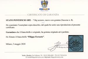 1852 - 7 baj azzurro (8), nuovo, ... 