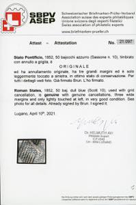 1852 - 50 baj azzurro (10), tre ... 