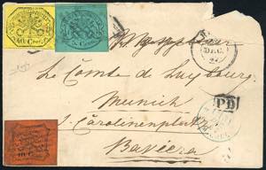 1867 - 5 cent. azzurro verdastro, 10 cent. ... 