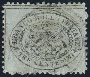 1868 - 3 cent. grigio (24), usato, perfetto. ... 