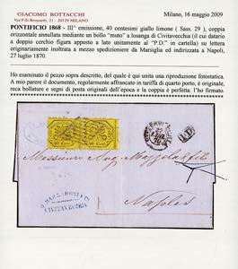 1870 - 40 cent. giallo limone ... 