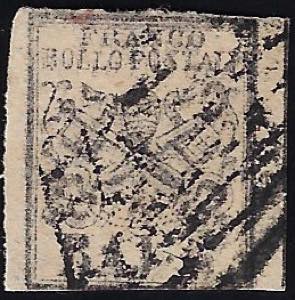 1855 - 5 baj rosa, falso per posta di ... 