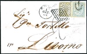1864 - 2 baj bianco verdastro (3Aa), ... 