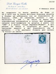 1870 - CORPS EXPED.RE 2 ROME + ... 