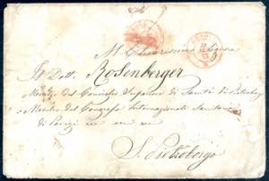 1853 - Busta spedita da Genova 22/1/1853, ... 