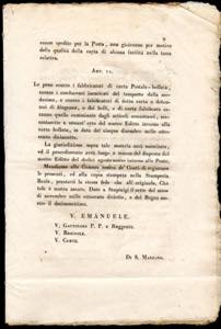1818 - Manifesto camerale in ... 