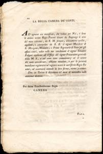 1818 - Manifesto camerale in ... 