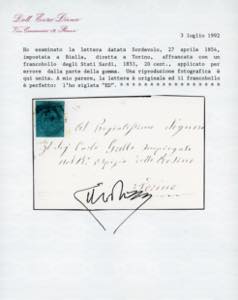 1854 - 20 cent. azzurro (5), ... 