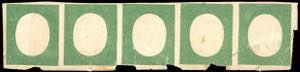 1854 - 5 cent. verde oliva scuro, ... 