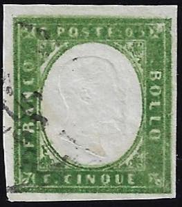 1863 - 5 cent. verde cupo, doppia stampa del ... 