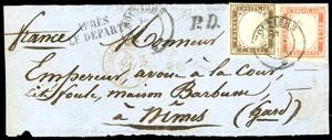 1859 - 10 cent., 40 cent., tinte del 1859, ... 