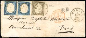 1860 - 10 cent. bruno chiaro rosaceo, 20 ... 