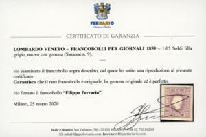 1859 - 1,05 soldi lilla grigio ... 