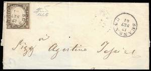 1861 - 10 cent. oliva grigio scurissimo ... 