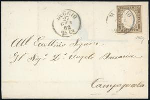 1862 - 10 cent. bruno grigio olivastro ... 