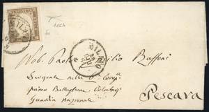 1861 - 10 cent. bruno tenue (11Ch), ... 