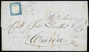 1857 - 20 cent. (15), francobollo tendente ... 