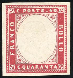 1860 - 40 cent. carminio lillaceo (16Cb), ... 