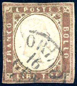 1861 - 3 lire rame (18), difettoso, usato a ... 