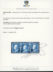 1859 - 2 grana azzurro vivo, III ... 