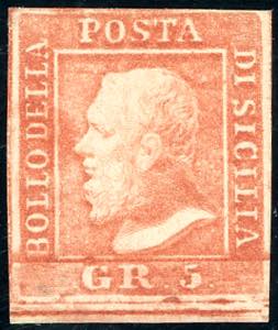 1859 - 5 grana vermiglio chiaro, I tavola, ... 