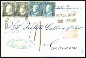 1859 - 20 grana grigio ardesia, coppia ... 