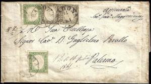 ARAGONA, cerchio (punti 7), + ASSICURATA  a ... 