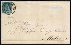 1853 - 4 crazie verde azzurro su azzurro ... 