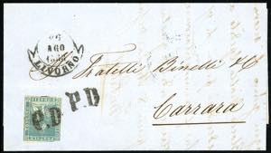 1858 - 2 crazie azzurro (13), intaccato in ... 