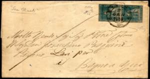1858 - 2 crazie azzurro, II emissione (13), ... 