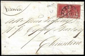 1859 - 1 crazia carminio, II emissione (12), ... 