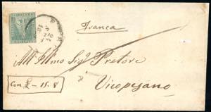 1859 - 2 crazie azzurro grigio verdastro ... 