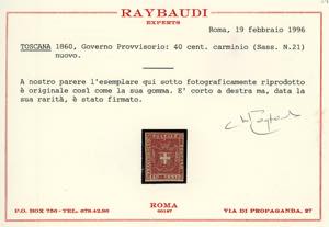 1860 - 40 cent. carminio (21), ... 