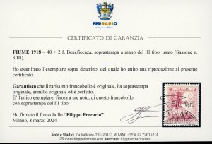 1918 - 40 + 2 f. Beneficenza, ... 