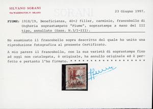 1918 - 40 + 2 f. Beneficenza, ... 