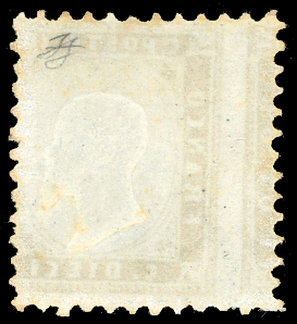 1862 - 10 cent. bistro giallastro, ... 