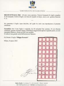 1862 - 40 cent. rosso carminio ... 