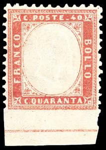 1862 - 40 cent. rosa carminio, non ... 
