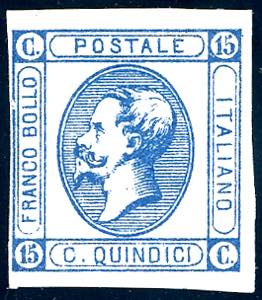 1863 - 15 cent. Litografico, I tipo (12), ... 