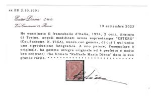 1874 - 2 cent. rosso bruno De La ... 