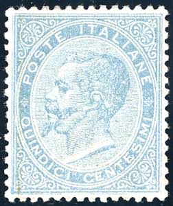 1863 - 15 cent. De La Rue (L18), centratura ... 