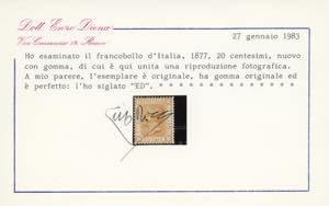 1877 - 20 cent. ocra arancio (28), ... 