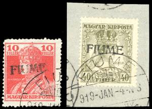 1918 - 10 f. Carlo I, 40 f. Zita, ... 